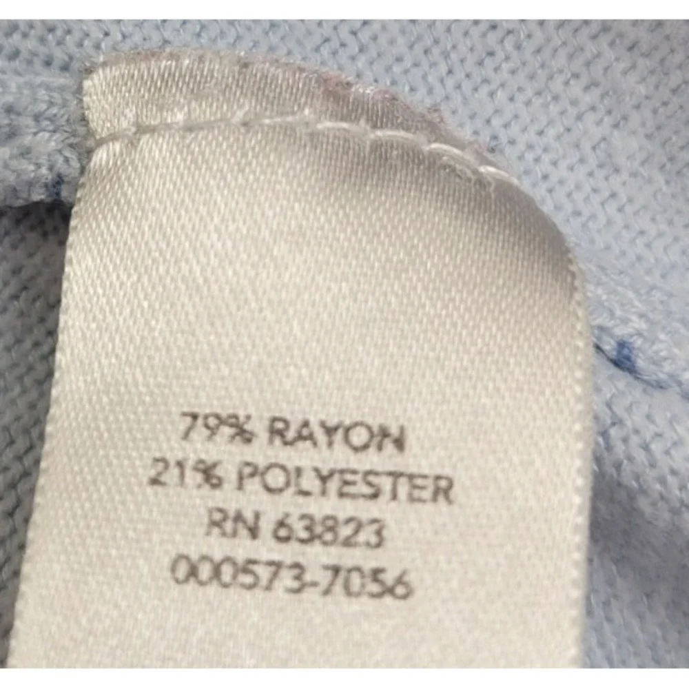 Christopher & Banks Sweater Cowl Neck Striped Pullover Coastal Blue White XL